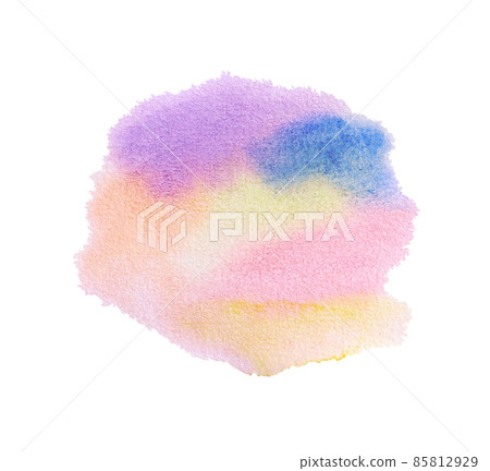 Abstract colorful pastel hand drawn watercolor  on white background. 85812929