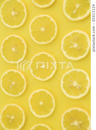 A lot of lemon slices vertical composition 85813124