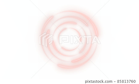 CG circle: Multiple glowing light spots and light trails fluttering in a circle 85813760