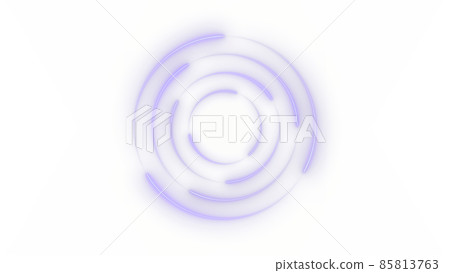 CG circle: Multiple glowing light spots and light trails fluttering in a circle 85813763