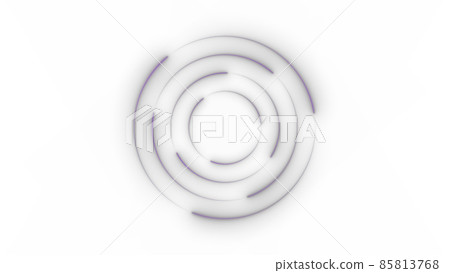 CG circle: Multiple glowing light spots and light trails fluttering in a circle 85813768
