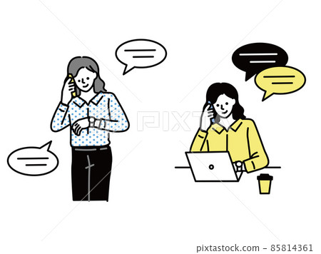Illustrations for phone calls (clients, plans, explanations, listening, smartphones, businesses, online) Illustrations for phone calls (clients, plans, explanations, listening, smartphones, businesses, online) 85814361