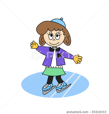 Girl skating purple illustration Girl skating purple illustration 85816433