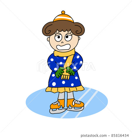 Girl skating orange illustration Girl skating orange illustration 85816434