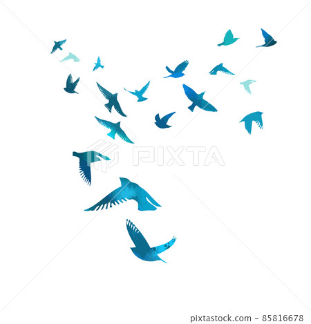 A flock of blue birds. Vector illustration A flock of blue birds. Vector illustration 85816678