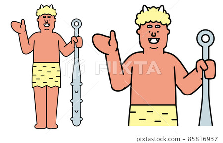 Full-body illustration material of a red demon holding a gold stick holding his hand. Full-body illustration material of a red demon holding a gold stick holding his hand. 85816937