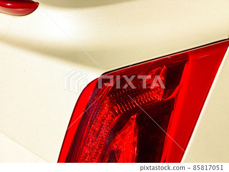Close-up of led car rear lights on a white car. Car details Close-up of led car rear lights on a white car. Car details 85817051
