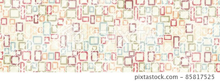 Colorful rectangles randomly scattered on a light beige background interpenetrating each other in a panoramic frame 85817525