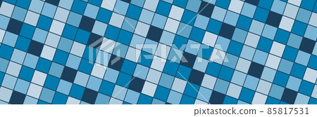 Squares tightly placed next to each other all in different shades of blue in a panoramic background view Squares tightly placed next to each other all in different shades of blue in a panoramic background view 85817531