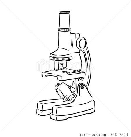 Line style vector illustration of microscope. Logo of microscope. Vector illustration 85817803