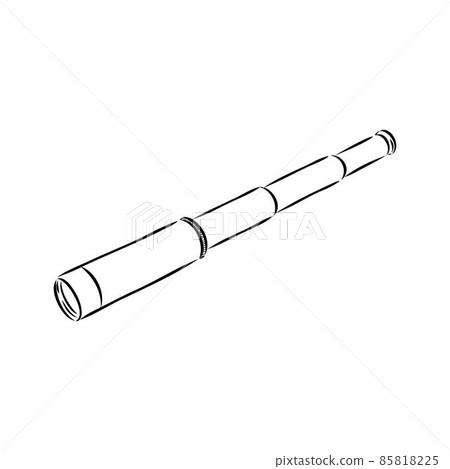 Astronomer Equipment Telescope Monochrome Vector. Standing Telescope For Explore And Observe Galaxy And Cosmos. Discovery Optical Device Designed In Retro Style Black And White Illustration Astronomer Equipment Telescope Monochrome Vector. Standing Telescope For Explore And Observe Galaxy And Cosmos. Discovery Optical Device Designed In Retro Style Black And White Illustration 85818225