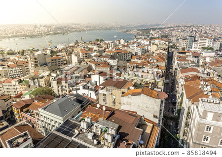 View of Istanbul from the height of the Galata Tower. The architecture of the historic old part of Istanbul. View of Istanbul from the height of the Galata Tower. The architecture of the historic old part of Istanbul. 85818494