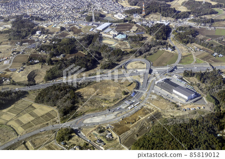 東關東高速公路酒酒井交流道附近的鳥瞰圖 85819012