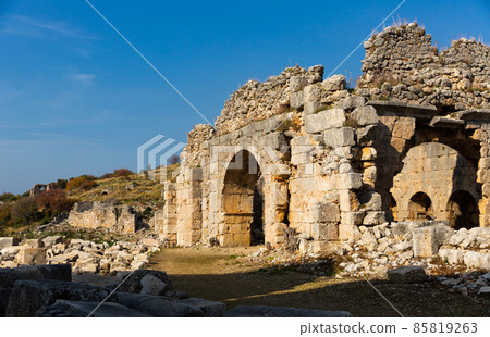 Ruins of Small baths in Tlos, Turkey. Ruins of Small baths in Tlos, Turkey. 85819263