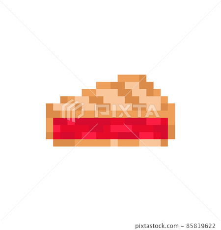 Pixel piece of cake isolated Royalty Free Vector Image