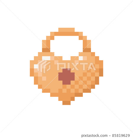 Pixel art lock illustration. Vector pixel... - Stock Illustration ...