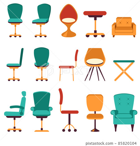 Office chair vector fruniture. Seat business interior element work job 85820104