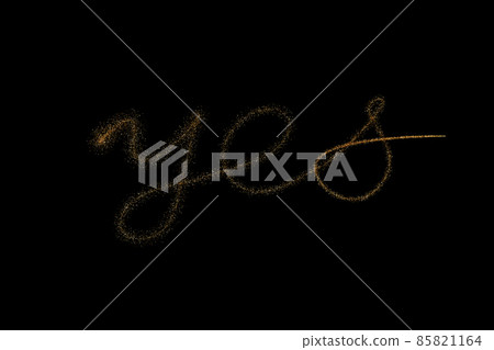 3D illustration of YES letters drawn with particles 85821164
