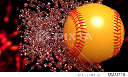 Red glowing ice and baseball balls 85821316