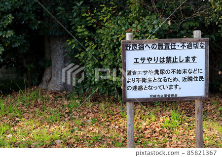 流浪貓餵食禁止標誌 流浪貓餵食禁止標誌 85821367