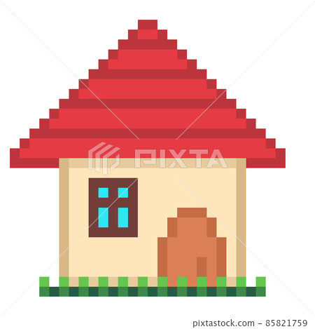 Pixel illustration of a house Pixel illustration of a house 85821759