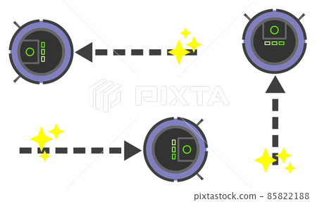 Illustration of a robot vacuum cleaner that automatically cleans the floor Illustration of a robot vacuum cleaner that automatically cleans the floor 85822188