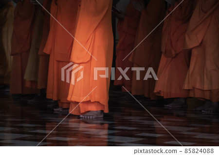 Chinese monks praying for buddhism worship inside Wat Bhoman Khunaram (Bhoman Khunaram Temple). Chinese monks praying for buddhism worship inside Wat Bhoman Khunaram (Bhoman Khunaram Temple). 85824088