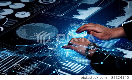 Conceptual business dashboard for financial data analysis 85824140