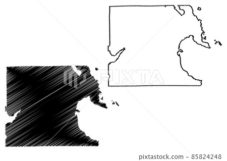 Alpena County, Michigan (U.S. county, United States of America, USA, U.S., US) map vector illustration, scribble sketch Alpena map 85824248