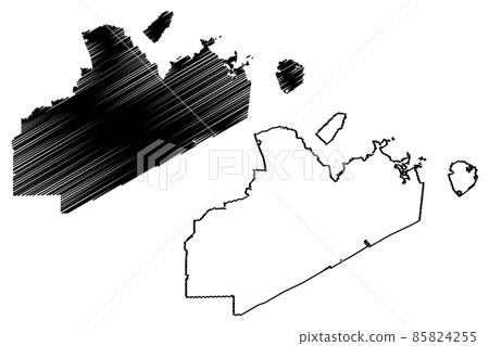Norfolk County, Commonwealth of Massachusetts (U.S. county, United States of America, USA, U.S., US) map vector illustration, scribble sketch Norfolk map 85824255