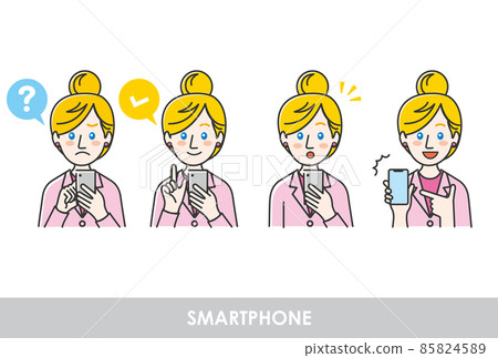 操作智能手機的白種人女性 操作智能手機的白種人女性 85824589