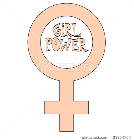 Women resist symbol. Woman fist. Concept the symbol of the mirror of Venus. Women resist symbol. Woman fist. Concept the symbol of the mirror of Venus. 85824763