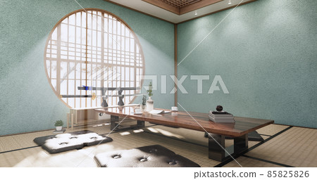 Mint Living room japan tropical minimalist design.3D rendering Mint Living room japan tropical minimalist design.3D rendering 85825826