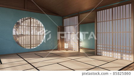 Interior ,EmptyMint room japanese style design.3D rendering 85825860