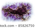 Amethyst purple crystal. exture of precious and semiprecious gemstone. 85826750