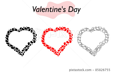 A heart for Valentine Day. The heart is red and in solid fill. A symbol of love and a Valentine Day holiday. Vector illustration. 85826755