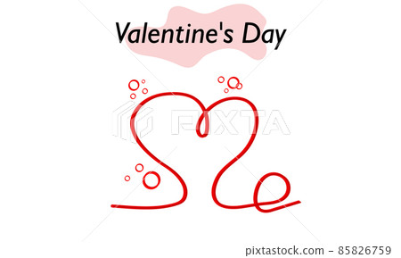 A heart for Valentine day, a single line image. A symbol of love and a Valentine Day holiday. Vector illustration. A heart for Valentine day, a single line image. A symbol of love and a Valentine Day holiday. Vector illustration. 85826759