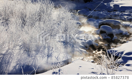 Rime from Hakuba Bridge where diamond dust dances 85827378