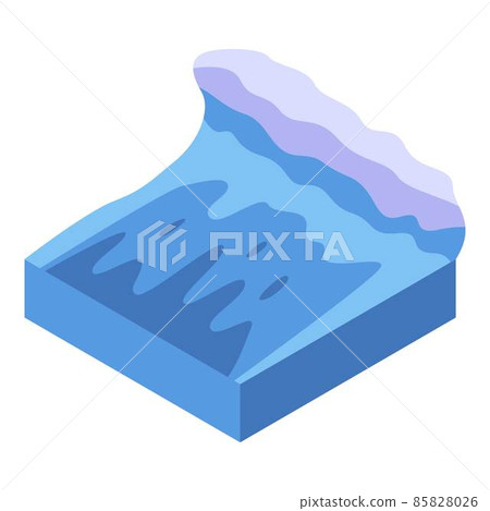 Flood wave icon, isometric style Flood wave icon, isometric style 85828026