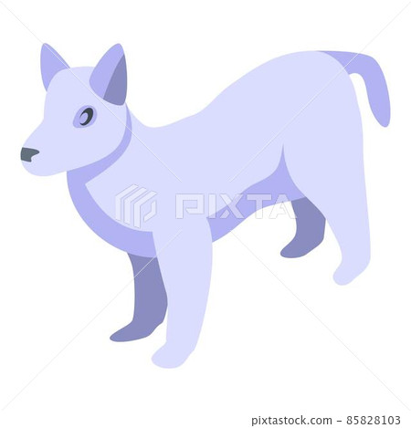 White dog icon, isometric style White dog icon, isometric style 85828103