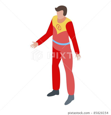 Red mascot superhero icon, isometric style - Stock Illustration ...