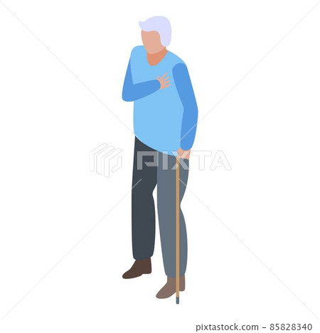 Senior man at cardiologist icon, isometric style 85828340