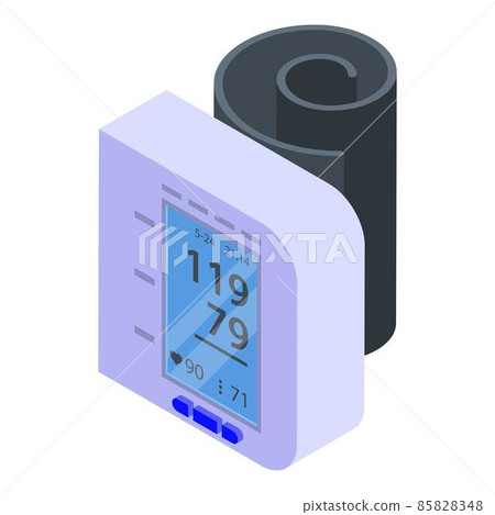 Blood pressure monitor icon, isometric style 85828348