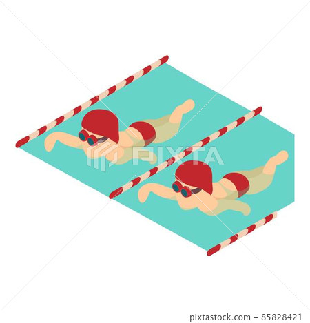 Swimmer man icon, isometric style 85828421