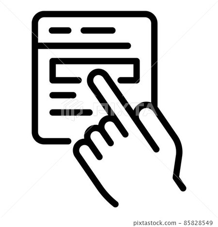 Touch application button icon, outline style Touch application button icon, outline style 85828549