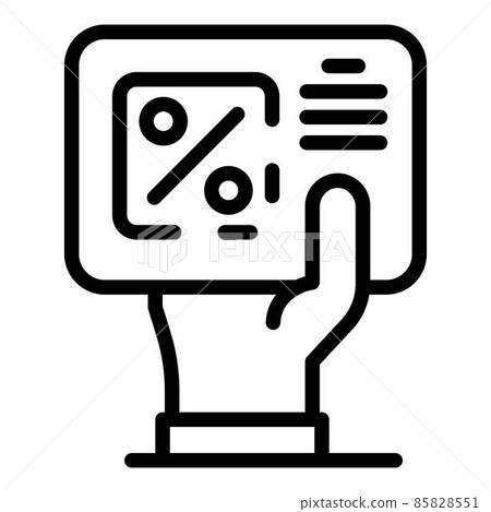 Card with percentage sign icon, outline style Card with percentage sign icon, outline style 85828551