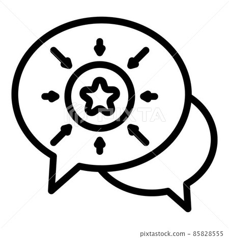 Chat bubbles and star icon, outline style Chat bubbles and star icon, outline style 85828555