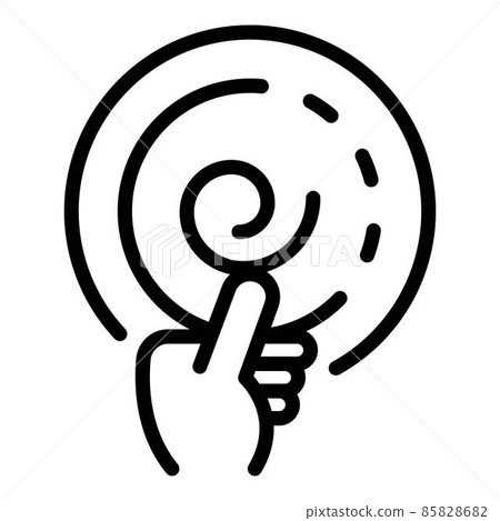 Pendulum in hand icon, outline style Pendulum in hand icon, outline style 85828682