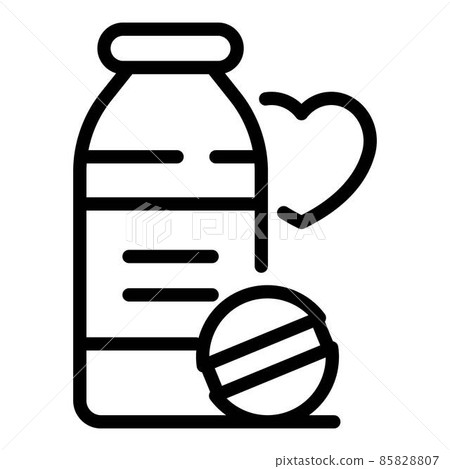 Heart pills icon, outline style Heart pills icon, outline style 85828807