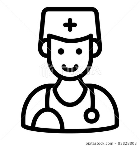 Cardiologist icon, outline style Cardiologist icon, outline style 85828808